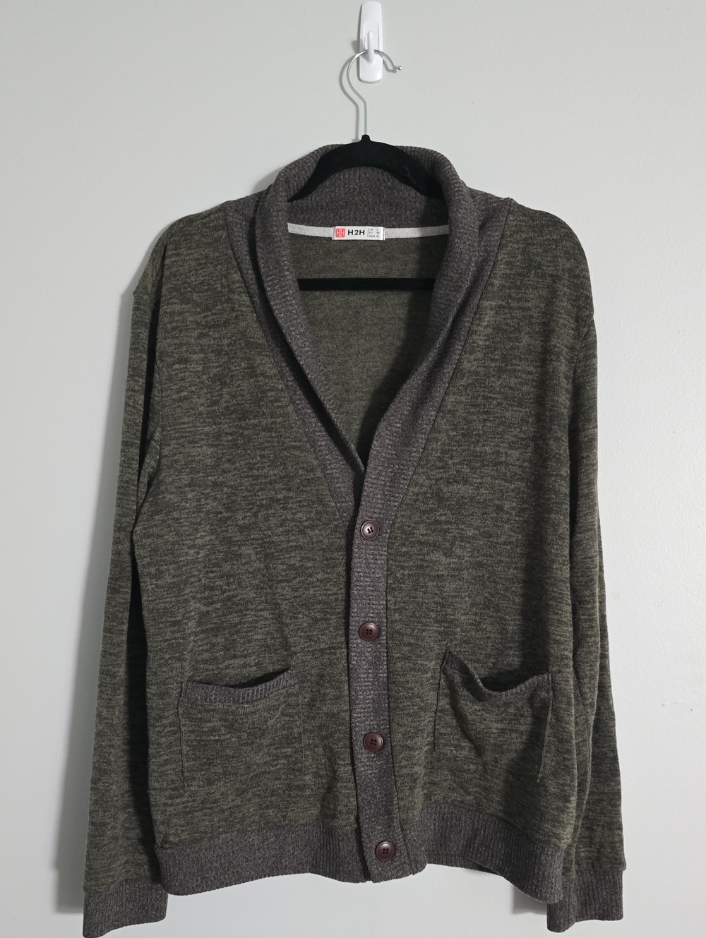 Men's Shawl Collar Cardigan Knit with Contrast Trim